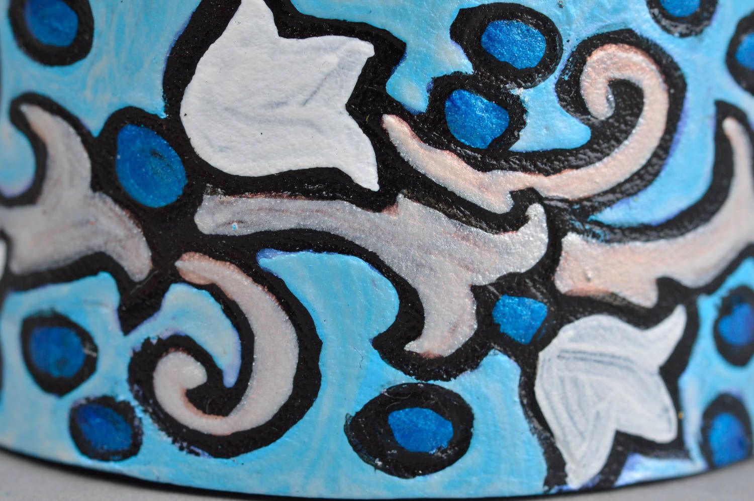 Pulsera de cuero hecha a mano regalo original accesorio para mujer tonos azules foto 2
