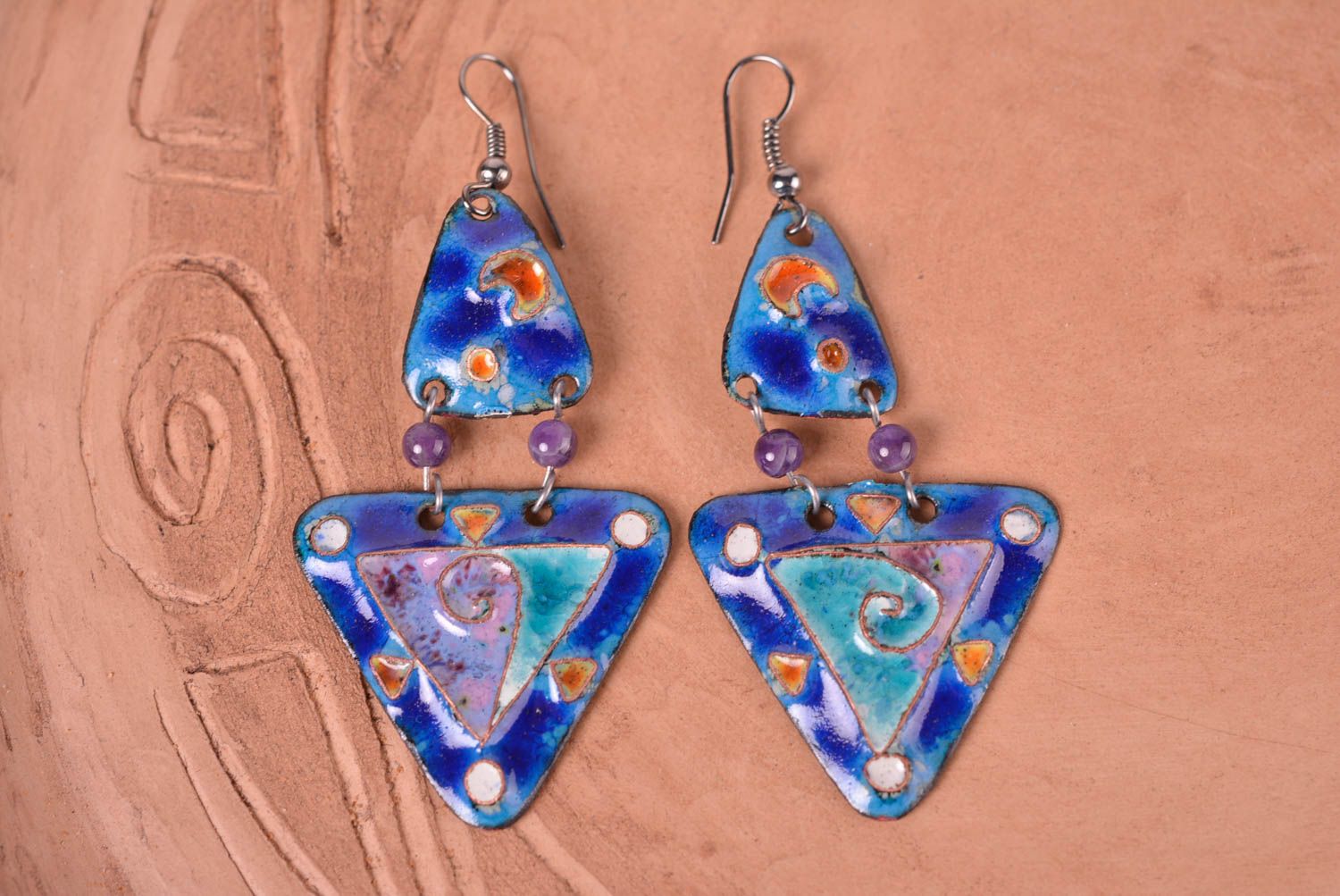 Unusual handmade metal earrings costume jewelry designs metal craft gift ideas  photo 1