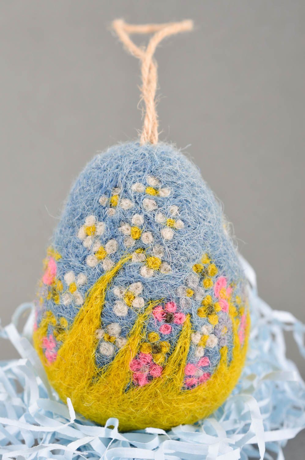 Валяная игрушка ручной работы декор на стену игрушка из шерсти Цветочное яйцо фото 1