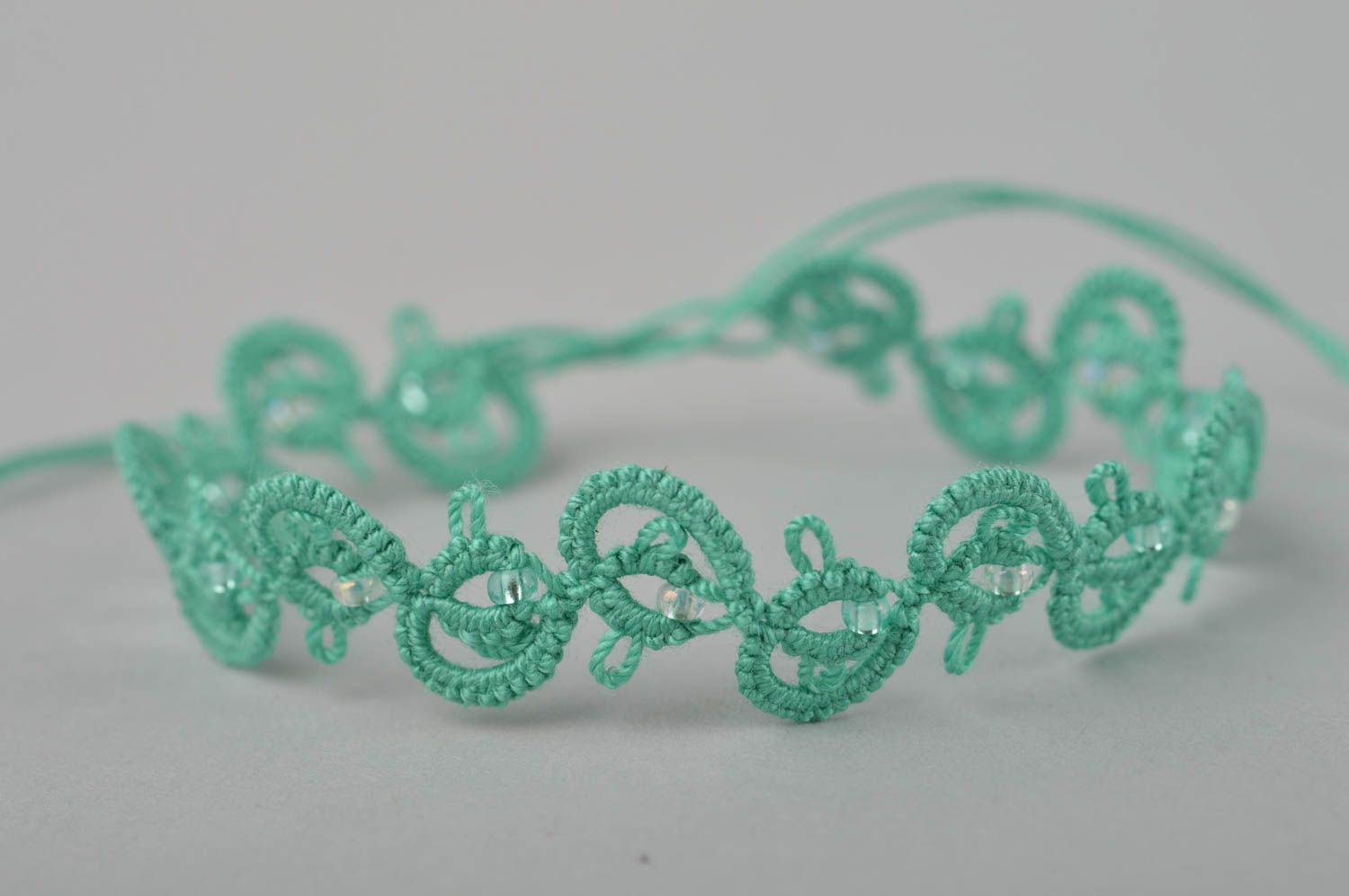 Stylish handmade woven string bracelet beaded bracelet textile jewelry designs photo 3