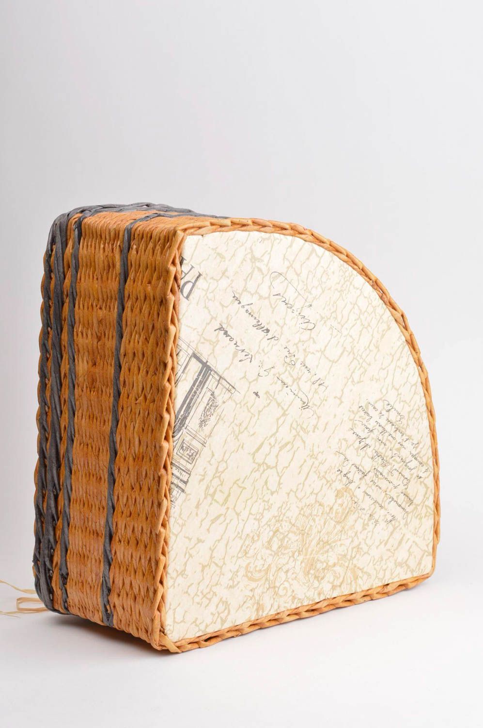 Предмет интерьера ручной работы плетеная корзина в угол подарочная корзина фото 4