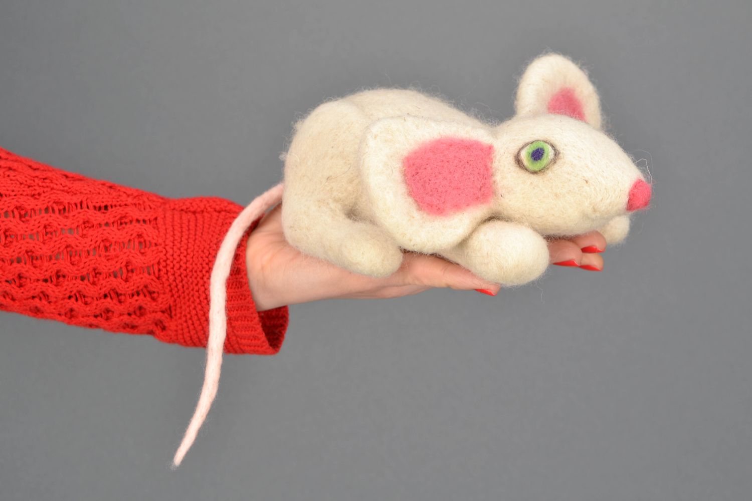 Interior toy felted of wool Mouse photo 1