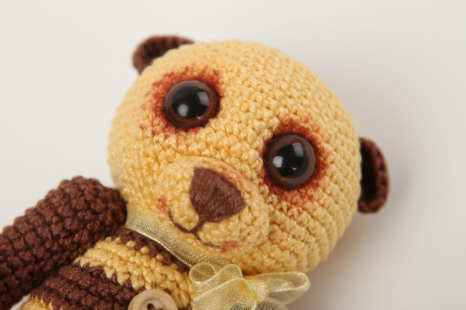 Peluche ourson fait main Jouet enfant tricoté Cadeau original design de créateur photo 3