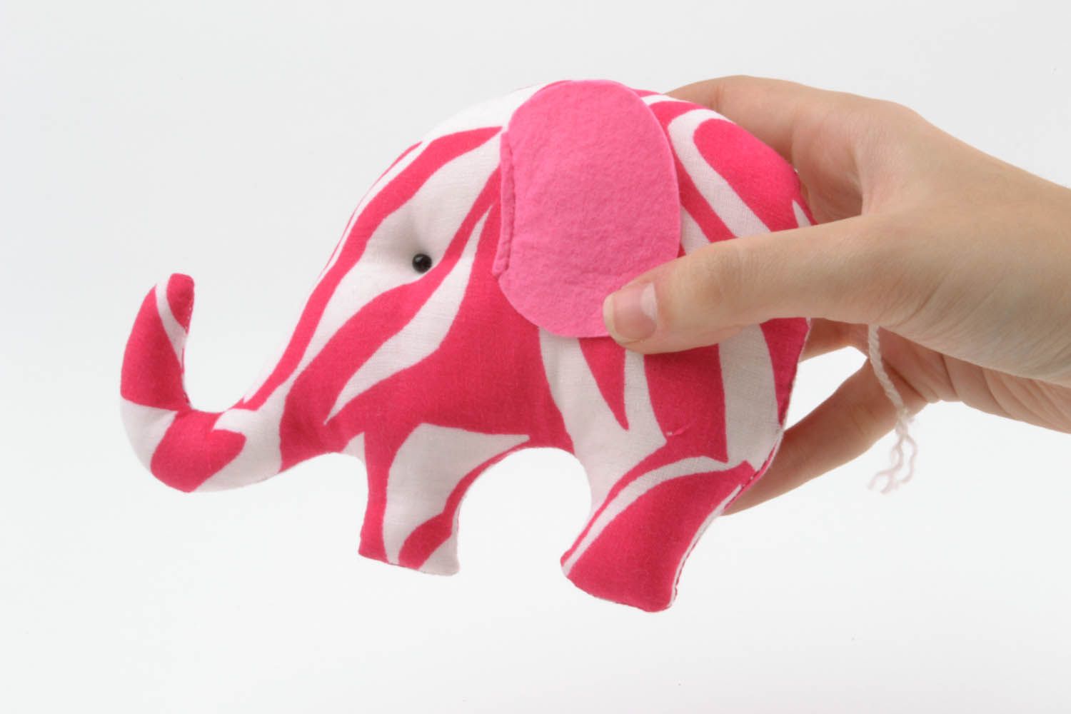 Elefantino carino roseo fatto a mano pupazzo di peluche giocattolo di peluche
 foto 3