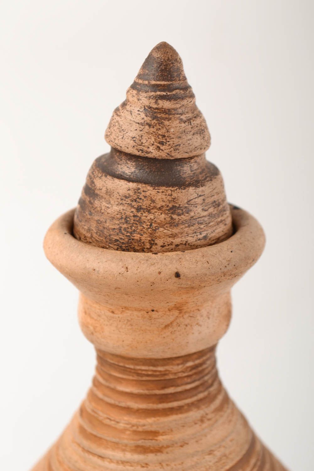 Handmade Keramik Flasche Trinkgläser Set schönes Geschirr bemalt aus Ton foto 5
