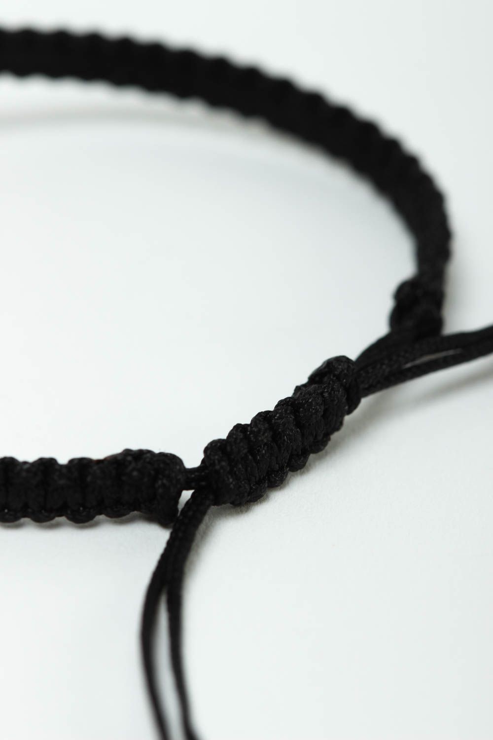 Bracelet textile Bijou fait main noir avec ancre Accessoire femme original photo 4