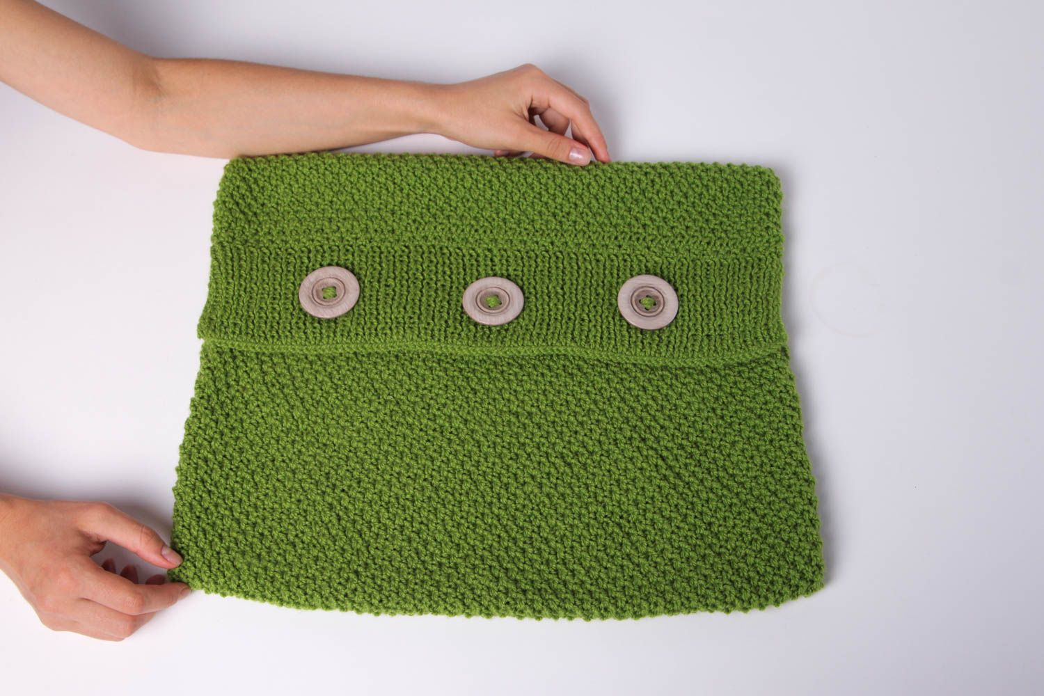 Funda decorativa verde hecha a mano ropa de cama regalo original para mujer foto 3