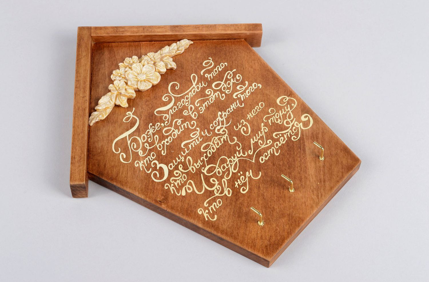 Handmade Deko Holz Regal Schlüsselbrett aus Holz Wand Schlüsselhalter originell foto 2