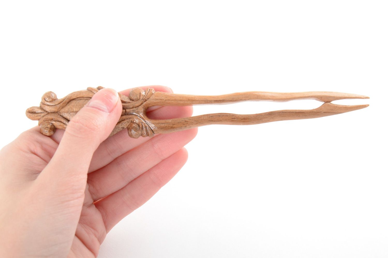 Fermaglio per capelli fatto a mano di legno accessori da donna d'autore
 foto 5