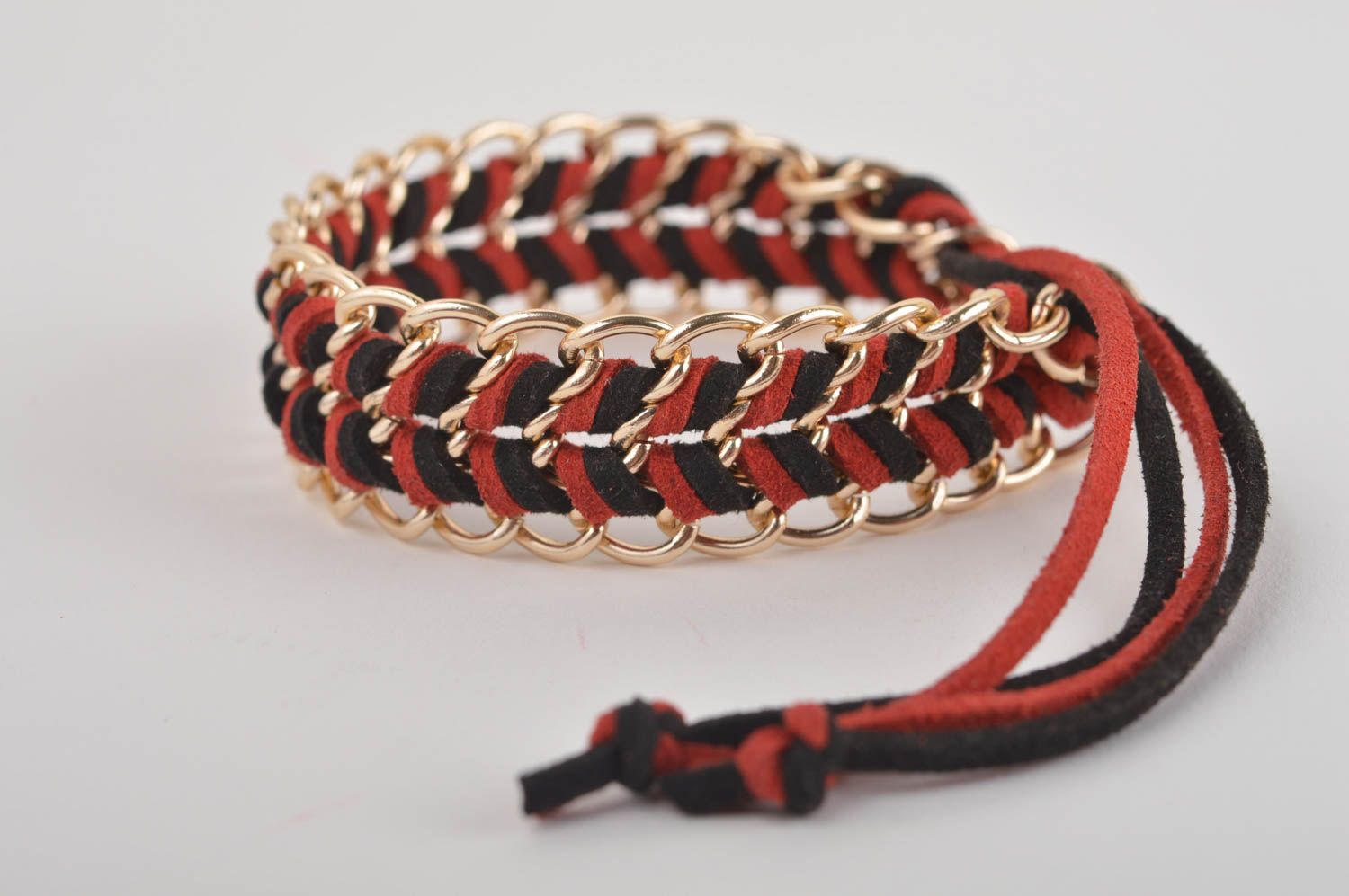 Chain bracelet handmade leather jewelry leather goods fashion accessories photo 3