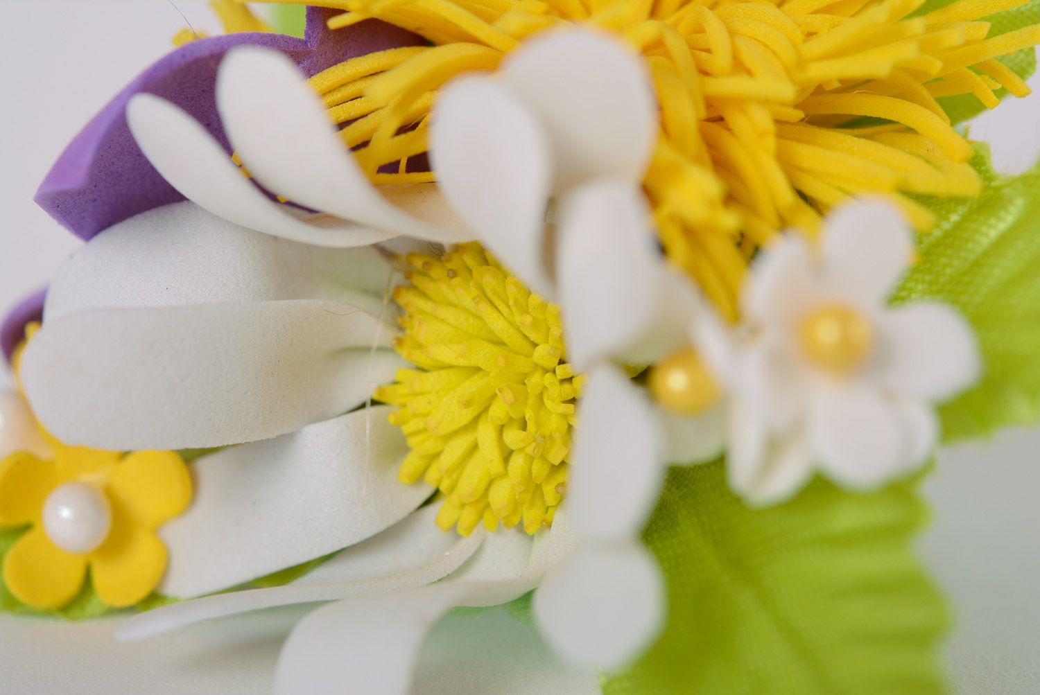 Designer Set Haar Gummis aus Wildleder mit Blumen für junge Frauen handmade schön foto 5