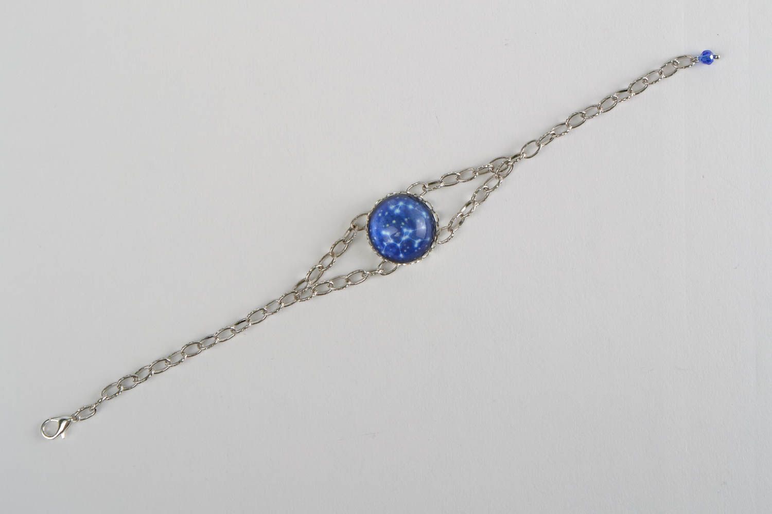 Zodiac wrist bracelet with chain and glass stylish handmade accessory photo 3