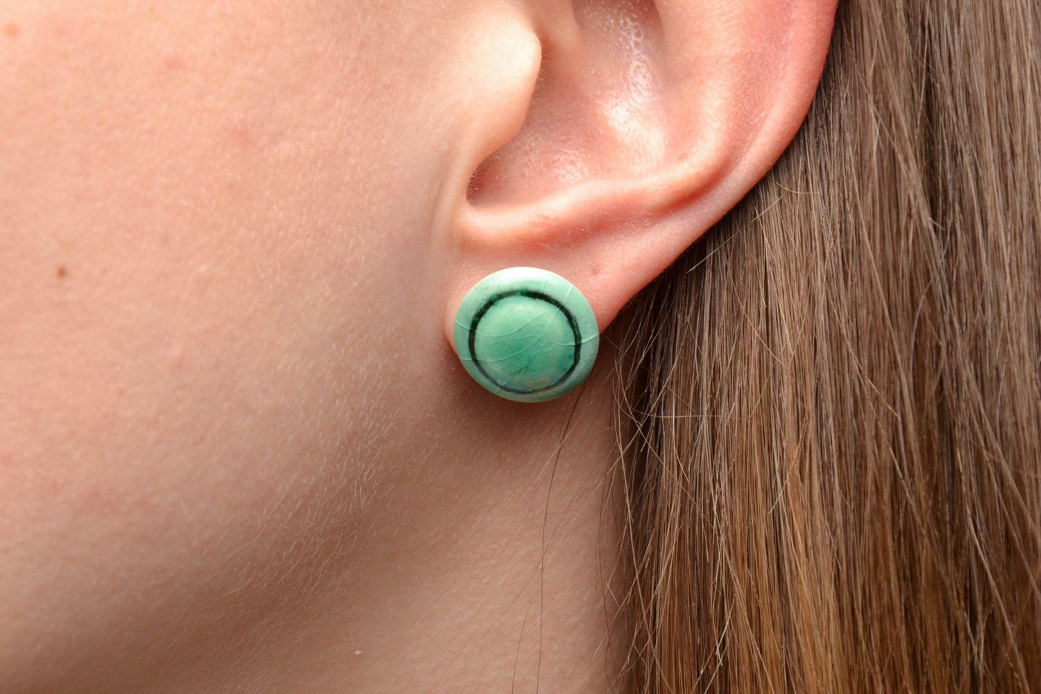 Ceramic stud earrings photo 5