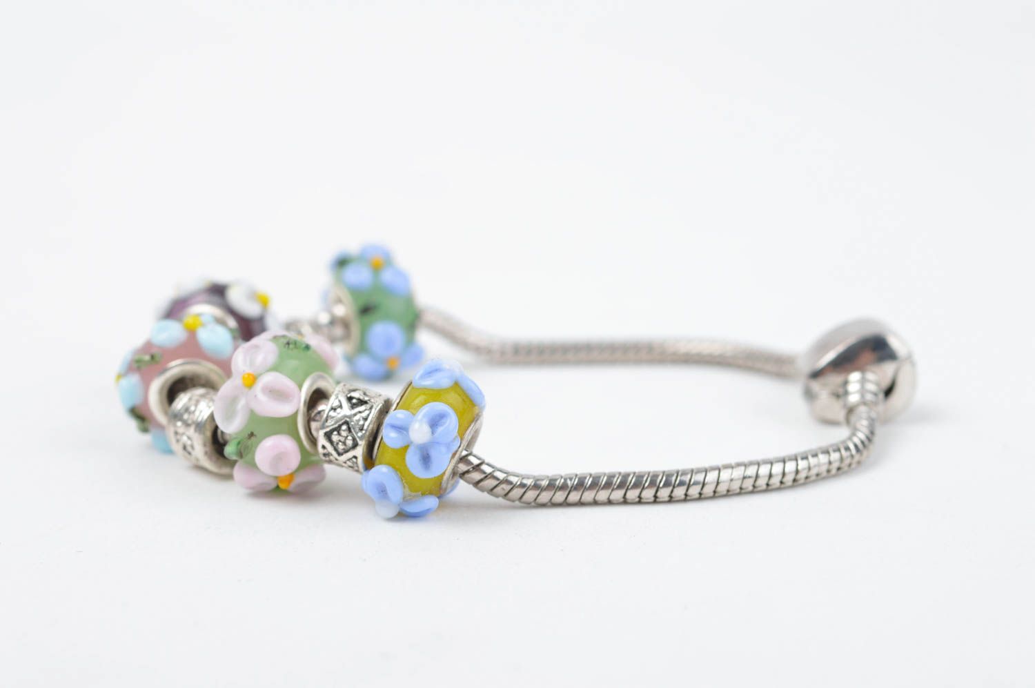 Lampwork Schmuck handmade Armband für Damen Glas Armband mit Blumenmustern foto 3