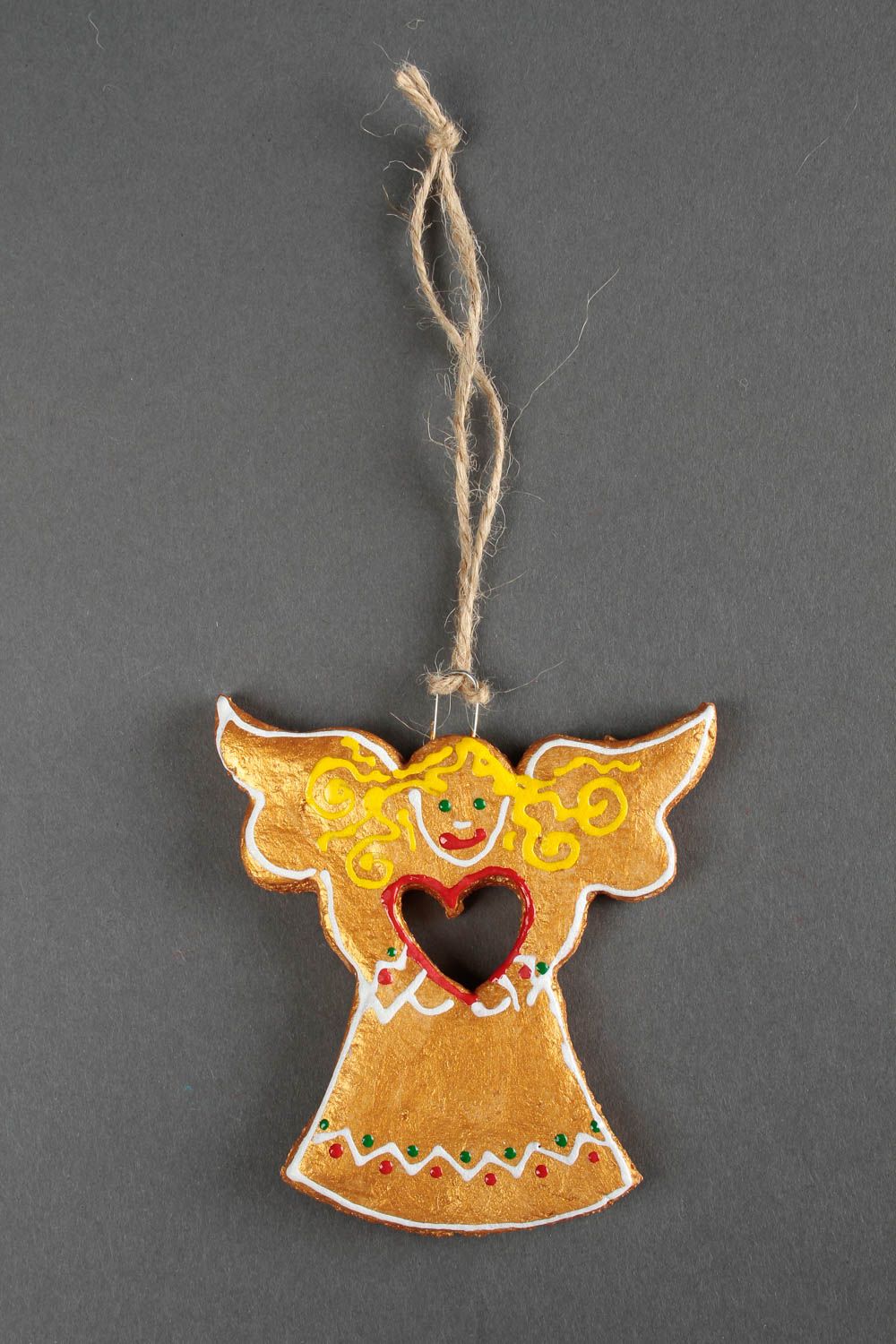 Ange à suspendre fait main Déco Noël pâte salée Accessoire Noël figurine photo 3