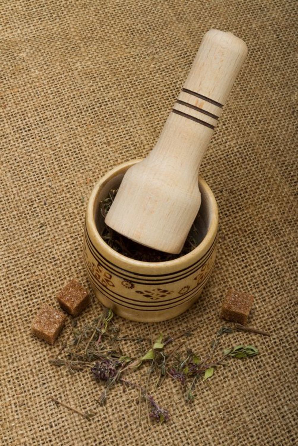 Wooden mortar for spices photo 1