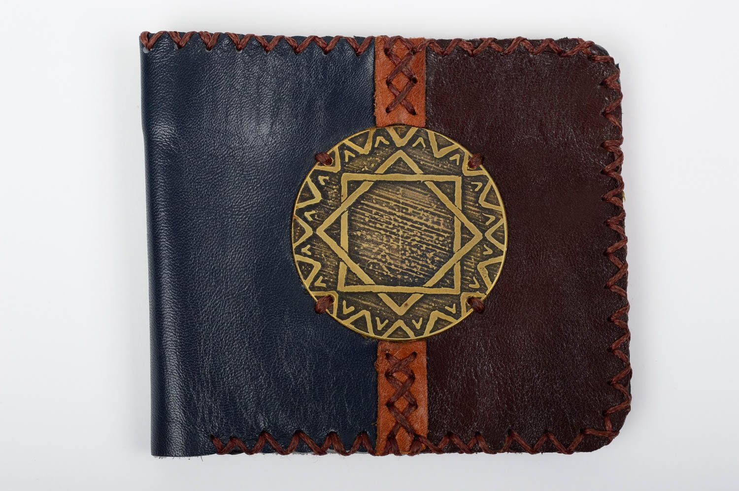 Portefeuille en cuir fait main Maroquinerie design élégant Cadeau original photo 1