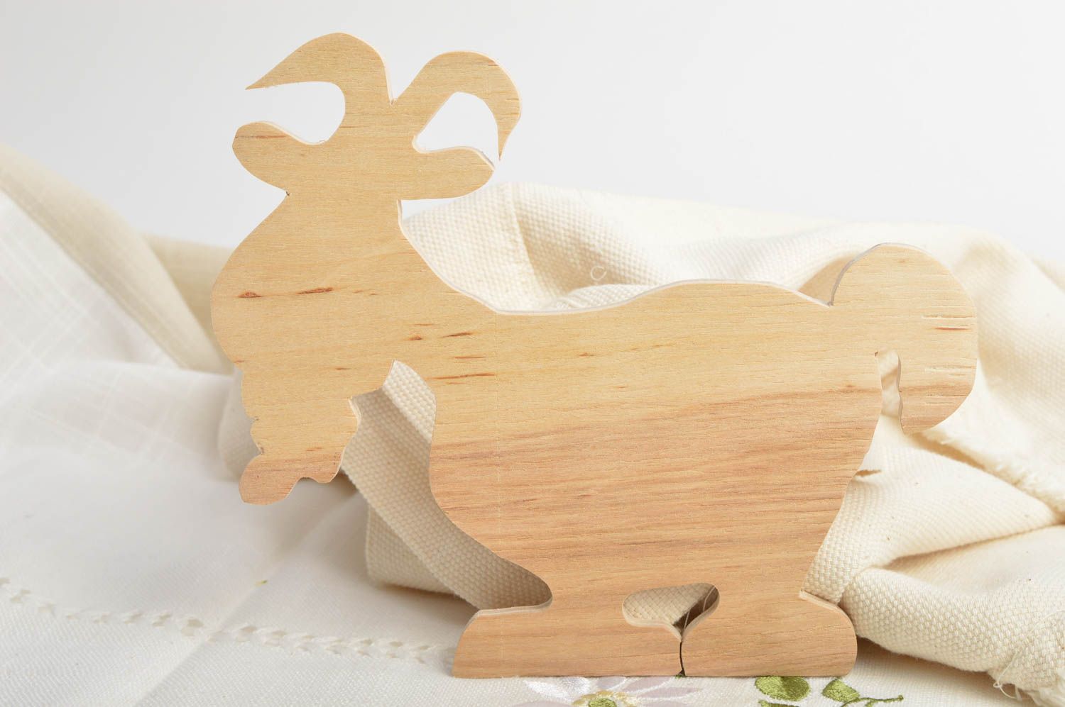 Handmade plywood blank for creativity Goat for painting or decoupage home decor photo 1