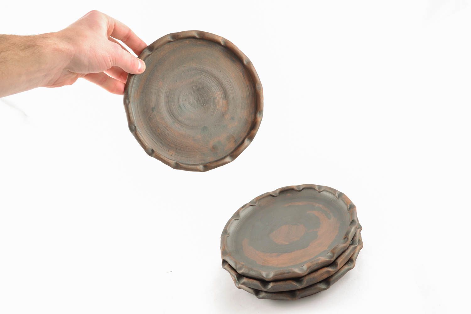 Ensemble d'assiettes en céramique fait main original pratique vaisselle photo 5