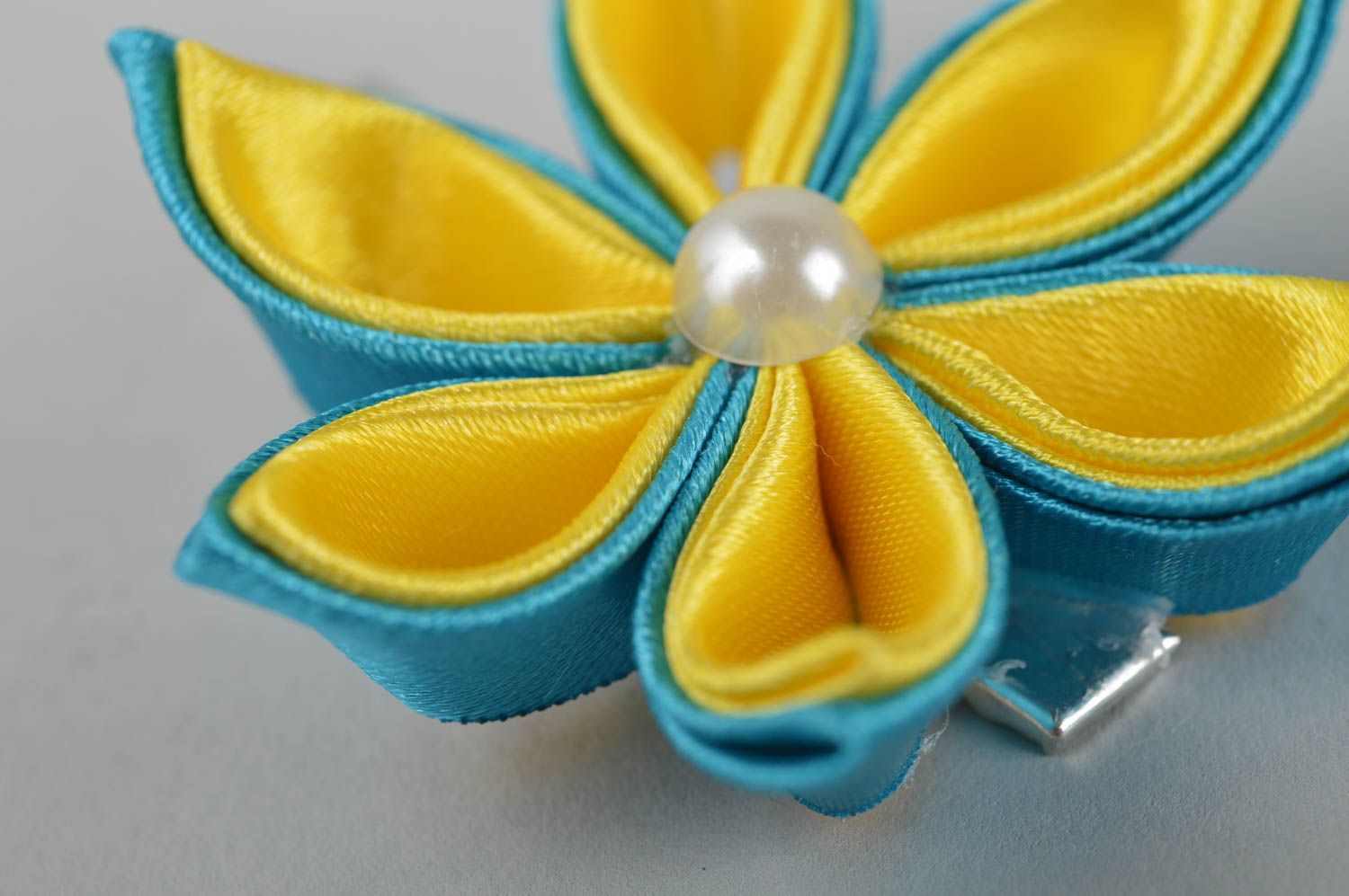 Stylish handmade textile flower barrette hair clip accessories for girls photo 5