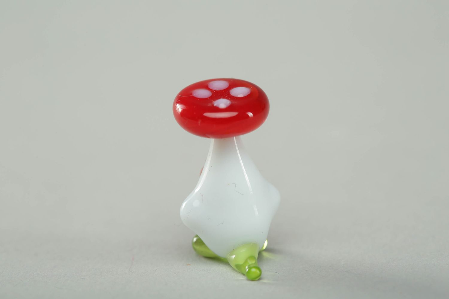 Funny glass figurine made using lampwork technique Mushroom photo 3