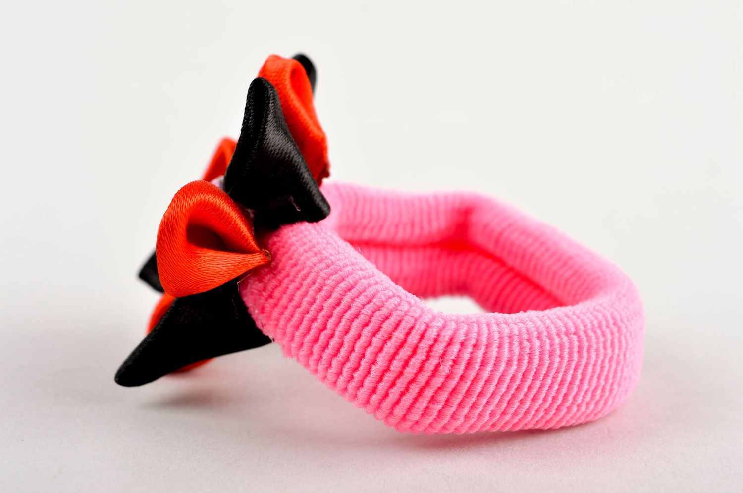 Beautiful handmade flower scrunchy hair tie accessories for girls gift ideas photo 4