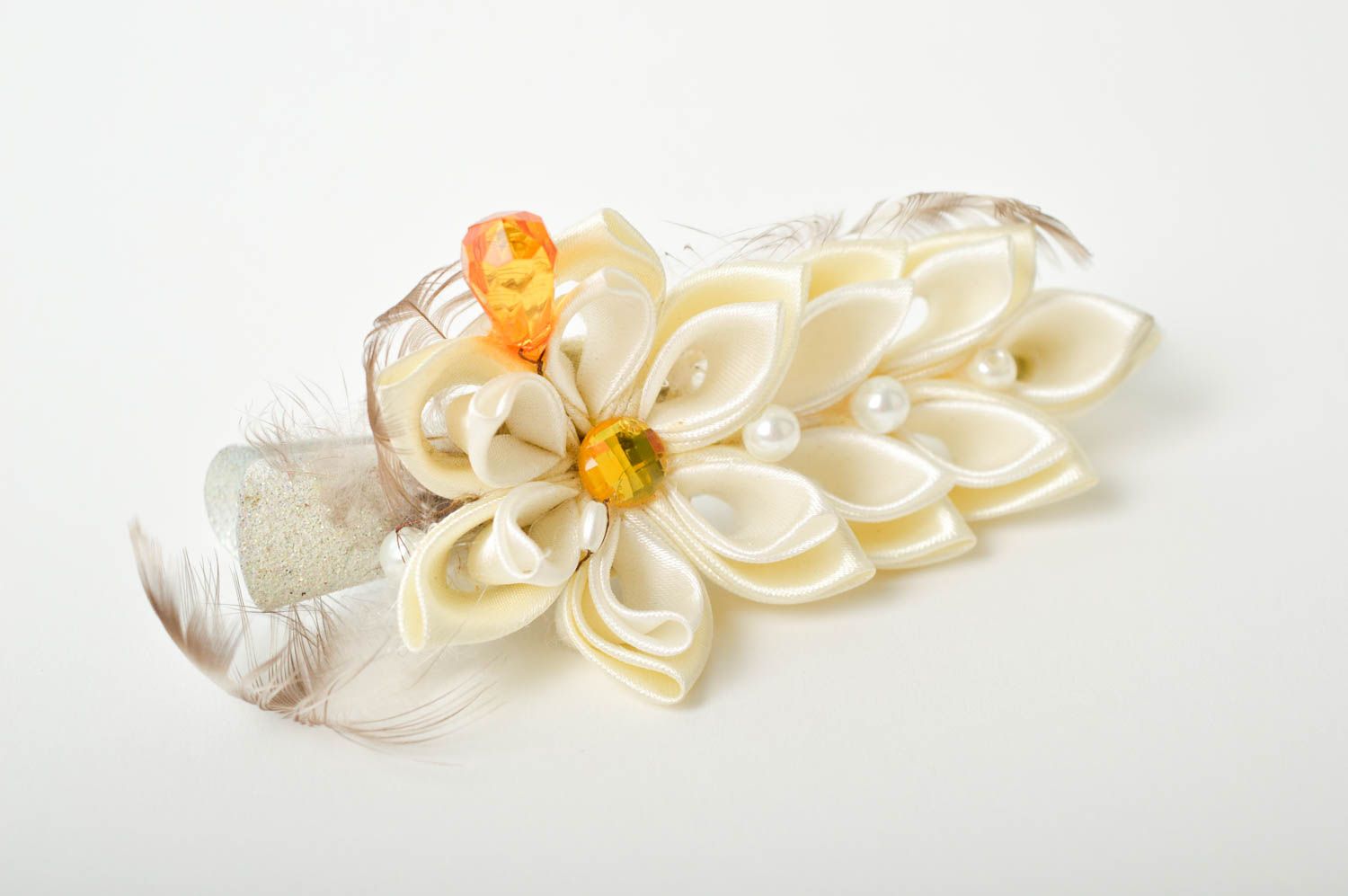 Стильное украшение ручной работы аксессуар для волос яркая заколка с цветком фото 2