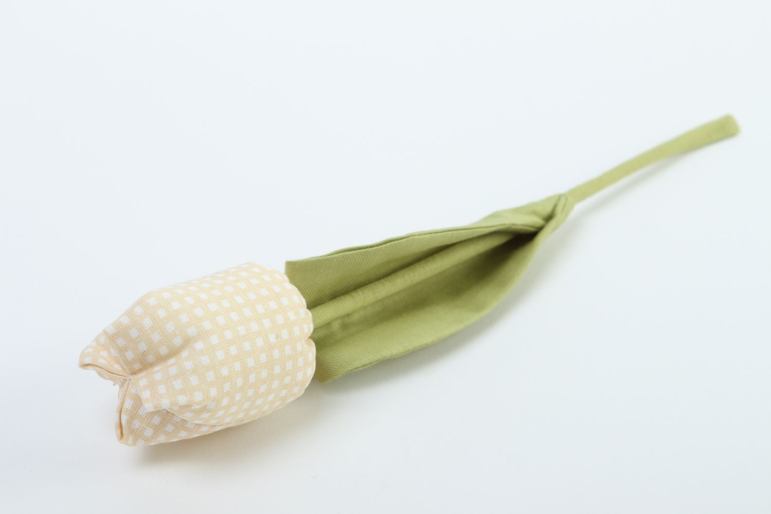 Flor de tela clara hecha a mano tulipán artificial elemento decorativo foto 3