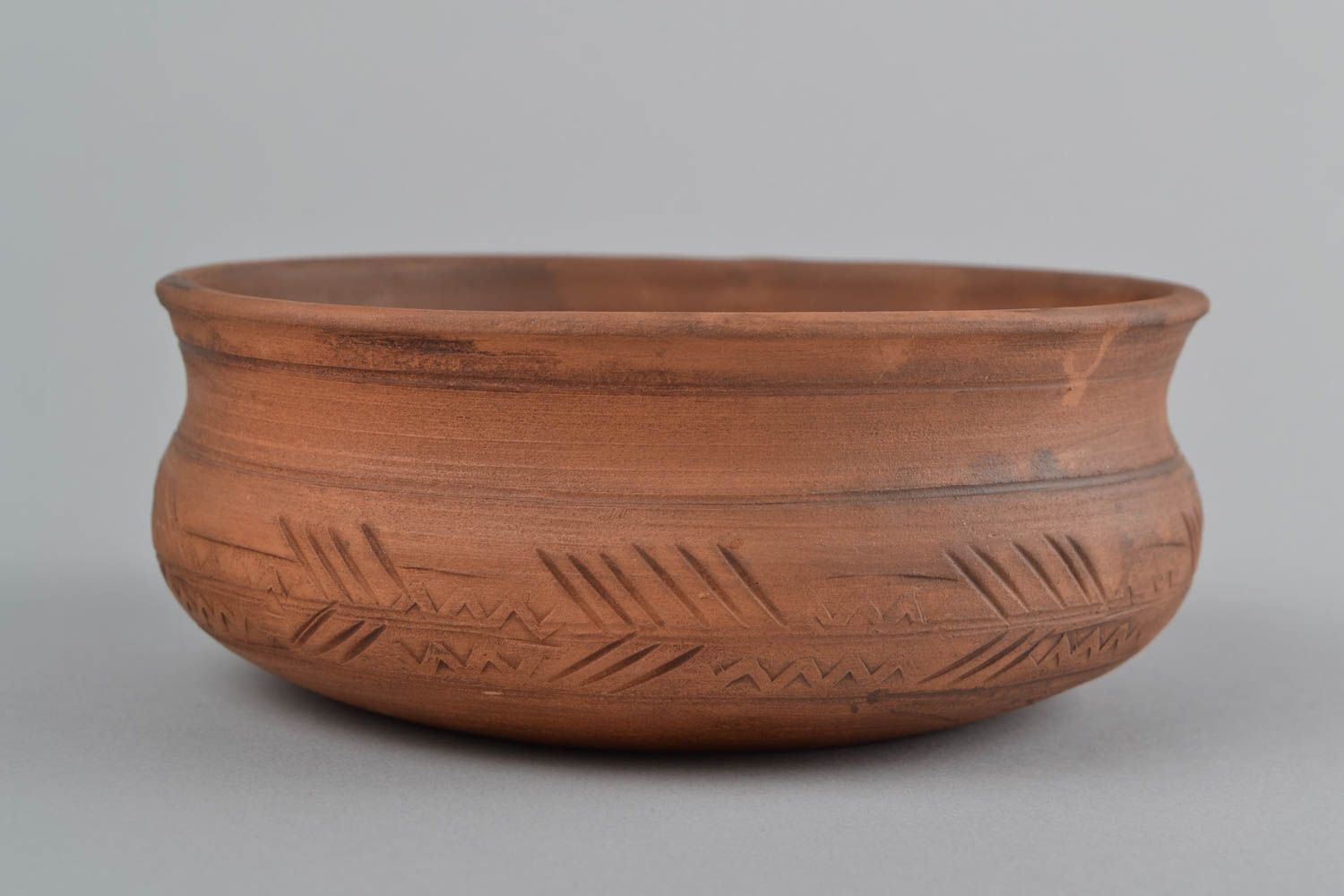 Handmade ceramic bowl unique clay tableware kitchen interior present photo 4