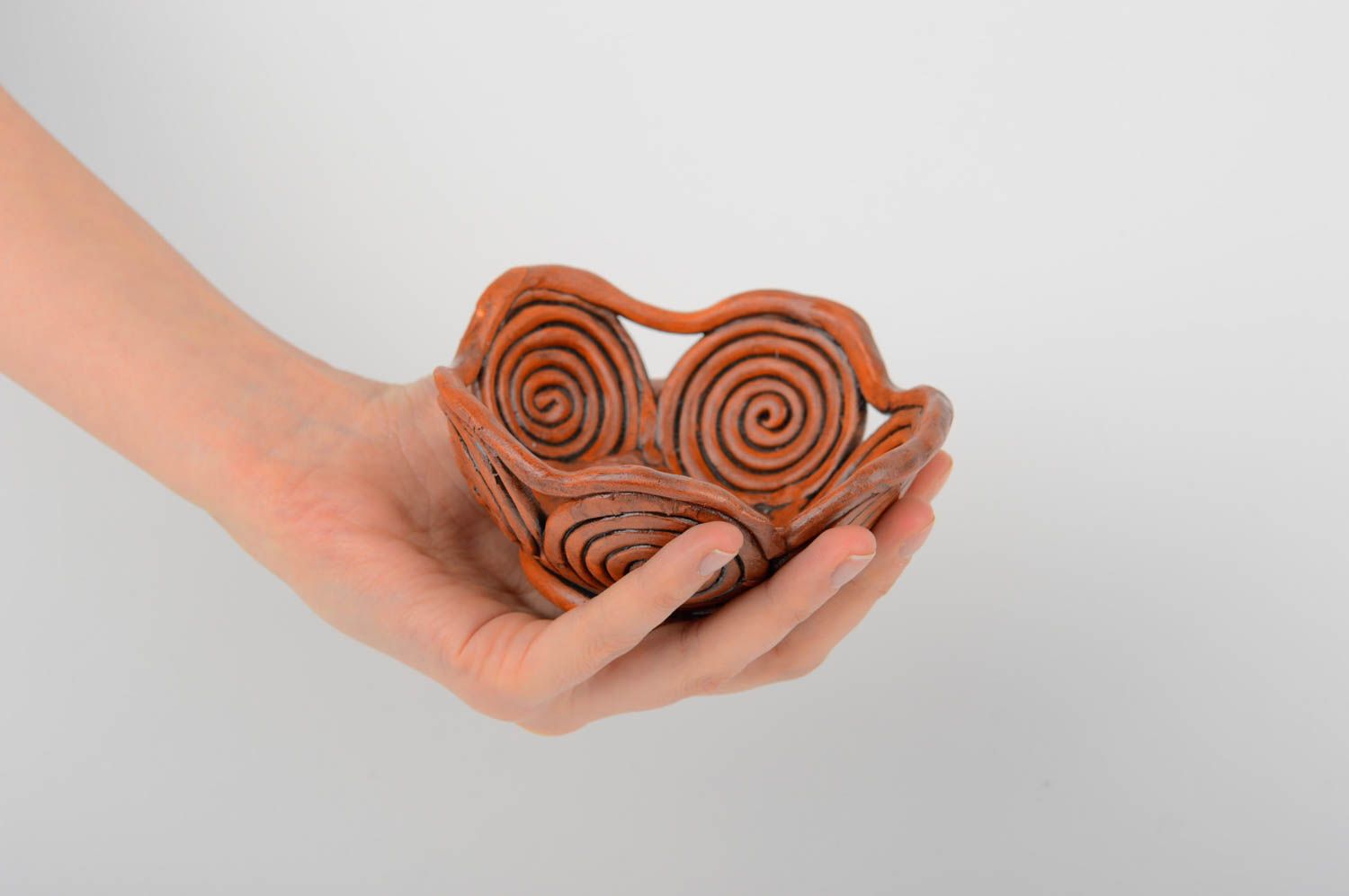 Handgemachte Keramik runde Schale für Bonbons Geschirr aus Ton Geschenk Idee foto 2