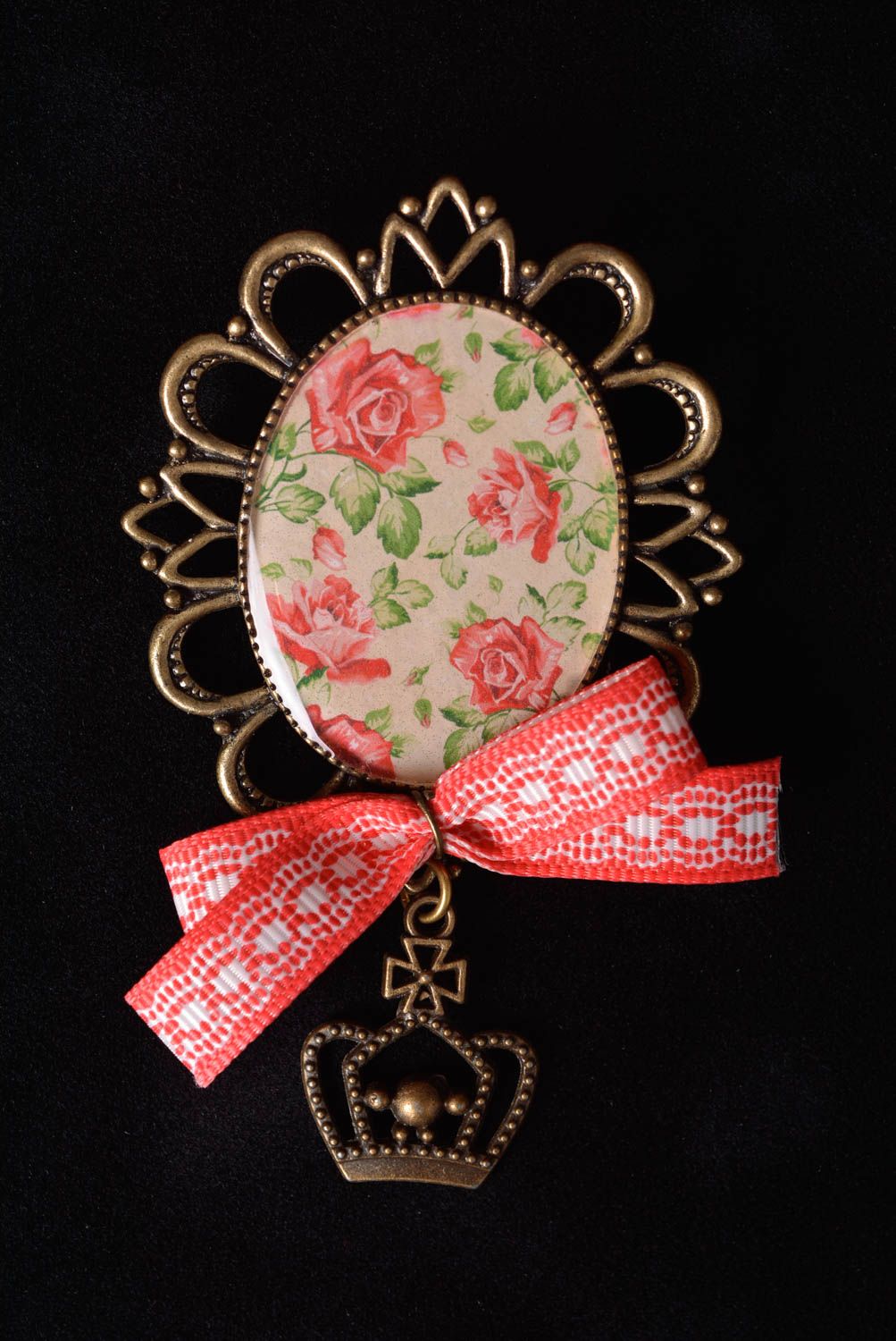 Broche artesanal con estampado en resina epoxi hermoso para mujer foto 2