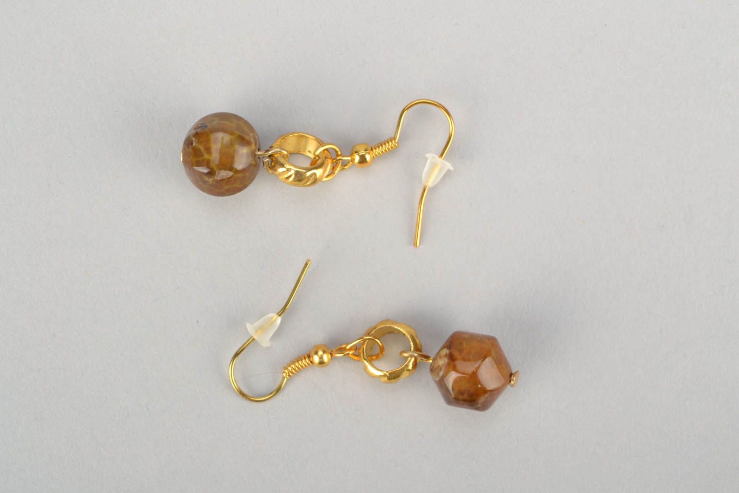 Earrings with natural stone photo 3