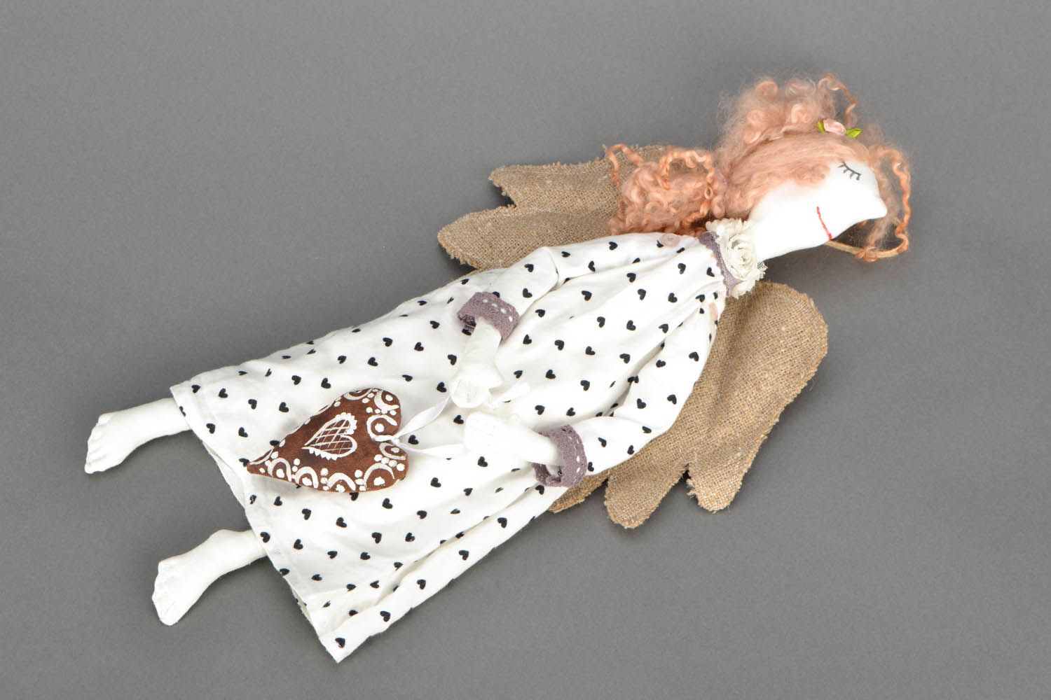 Homemade soft doll Angel with a Heart photo 3