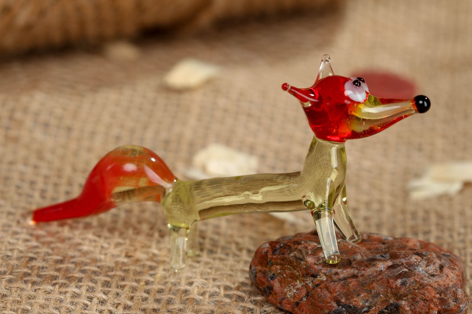 Figura de zorro de vidrio en miniatura  foto 5