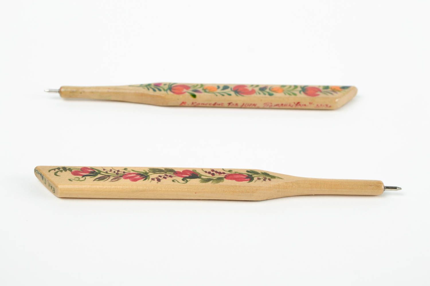 Красивые ручки подарки ручной работы ручки из дерева с петриковской росписью фото 4