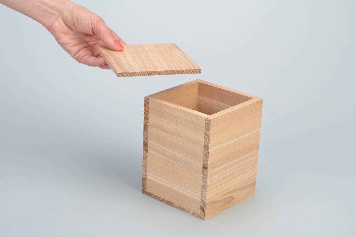 Handmade rectangular ash wood box craft blank for decoupage or painting photo 2