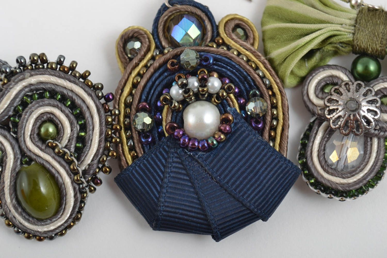 3 pairs of handmade soutache earrings cool jewelry designer accessories for girl photo 4
