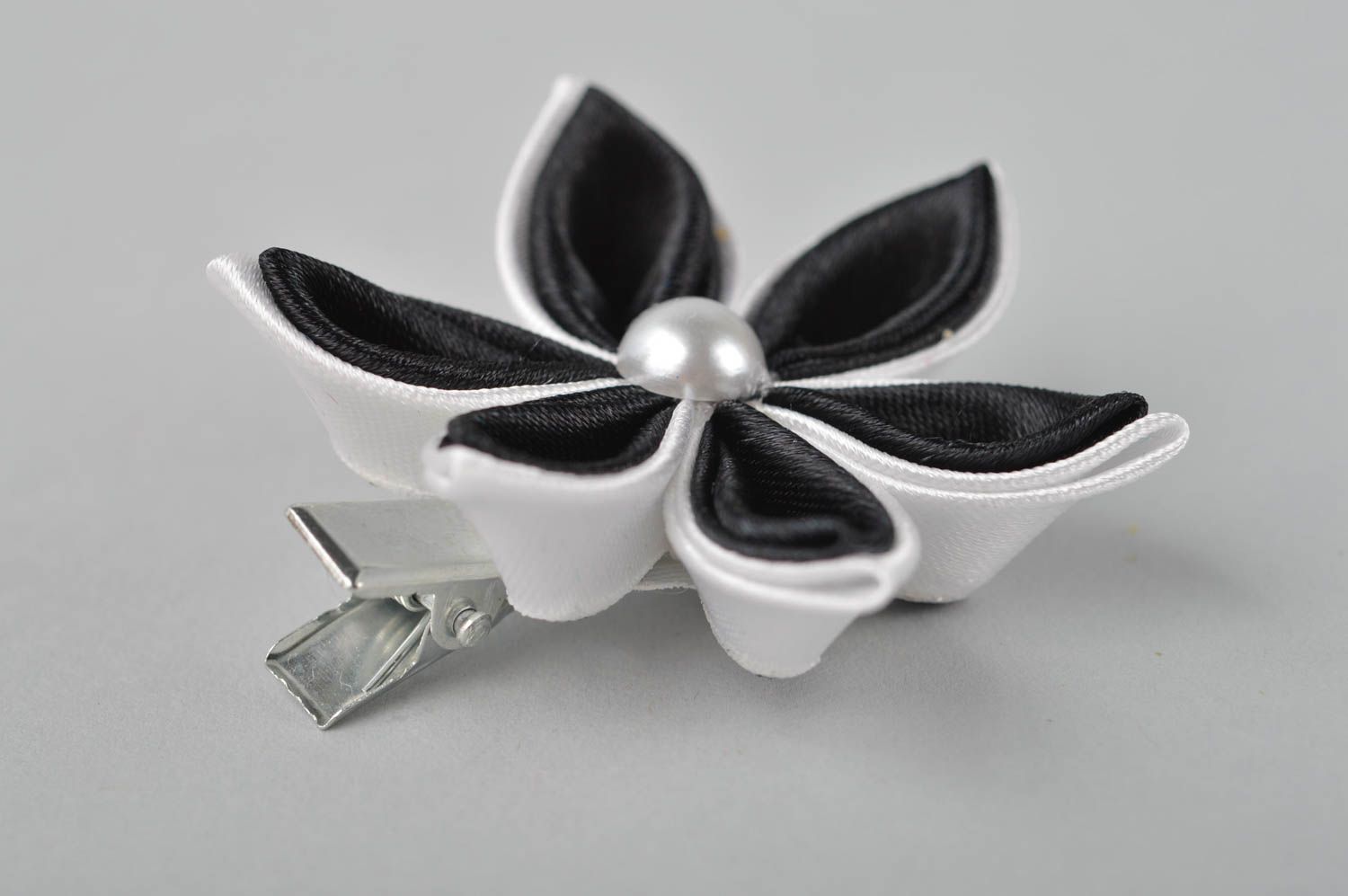 Stylish handmade textile barrette hair clip for kids flowers in hair gift ideas photo 4
