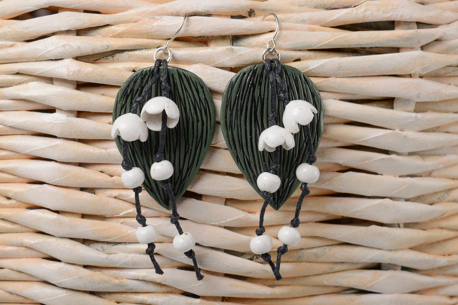 Handmade designer earrings stylish feminine jewelry polymer clay earrings photo 1
