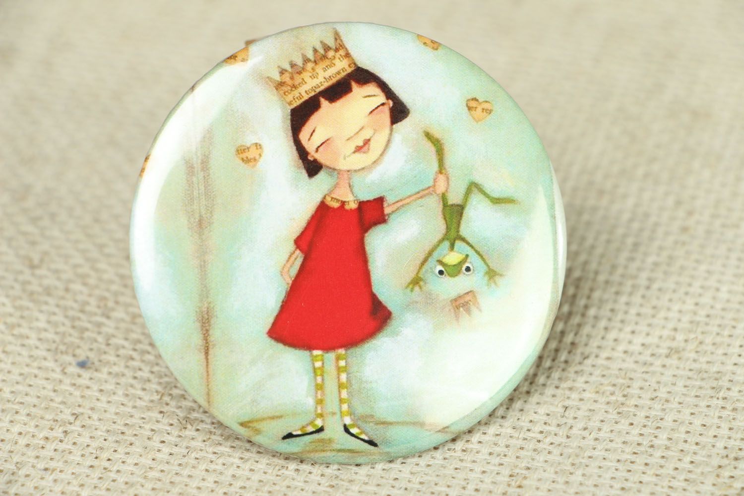 Карманное зеркальце с изображением принцессы фото 1