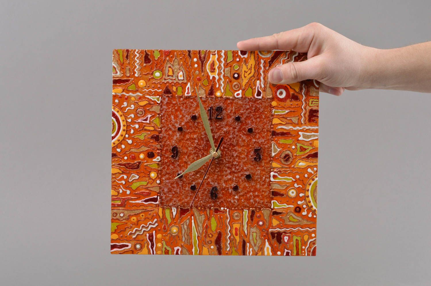 Reloj de pared hecho a mano de cristal decoración de interior regalo original foto 4