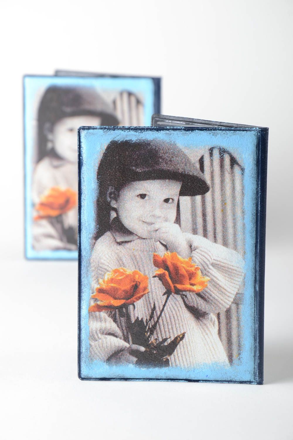 Handmade decoupage passport cover cover for documents with print nice gift photo 5