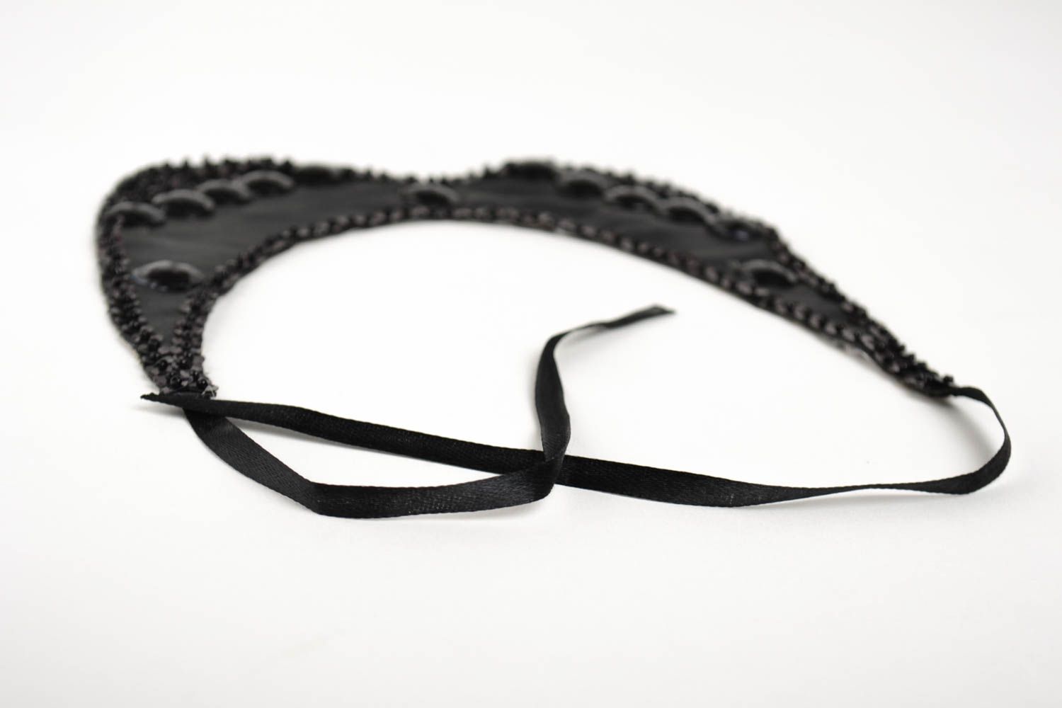 Handgefertigt Damen Kragen Halsschmuck für Damen Collier Halskette in Schwarz  foto 4