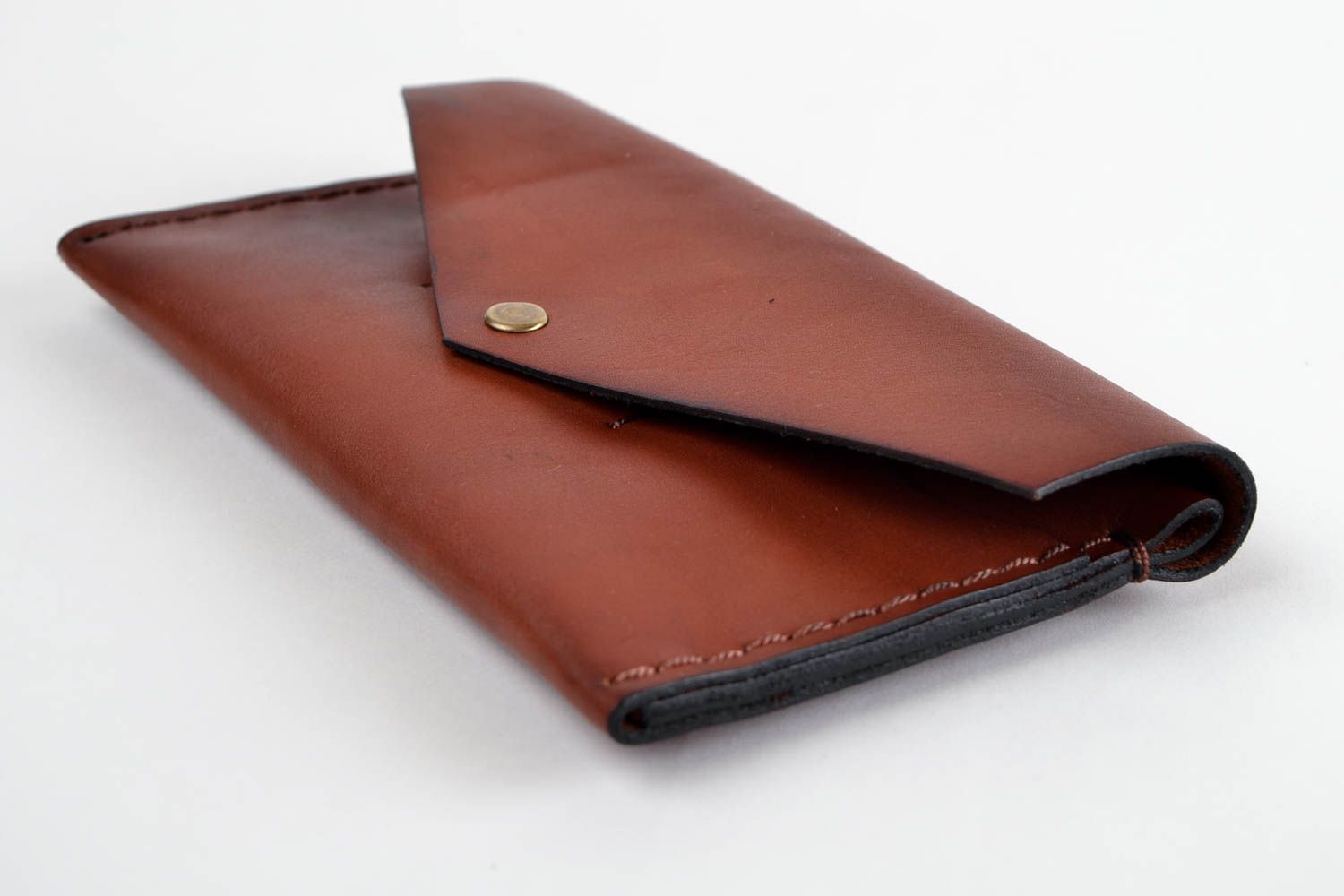 Кожаный кошелек ручной работы мужское портмоне аксессуар для мужчин стильный фото 4