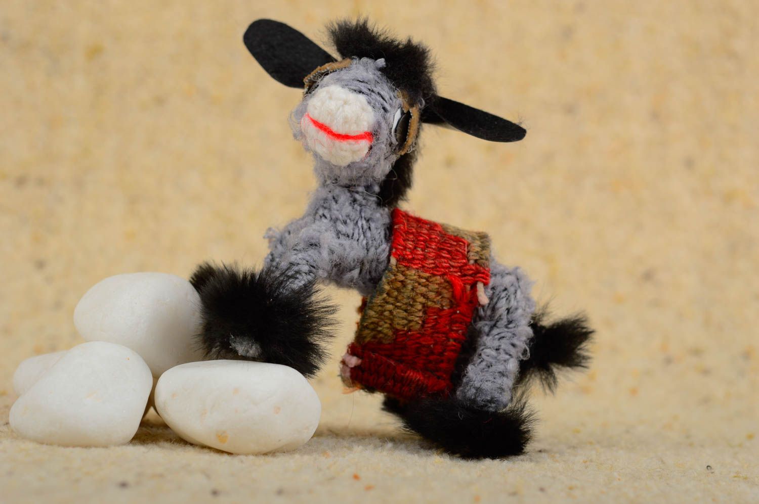 Handmade donkey statuette decorative toy figure for interior cute souvenir photo 1
