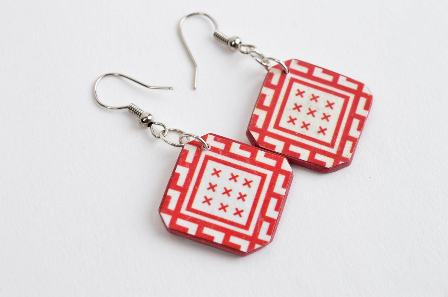 Stylish handmade wooden earrings contemporary jewelry fashion accessories photo 3