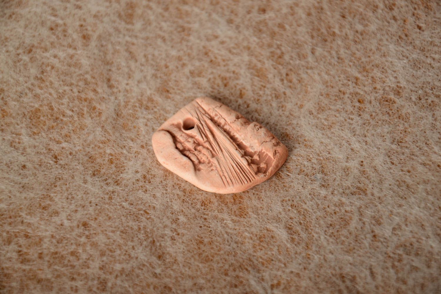 Beautiful small handmade designer clay blank for pendant making DIY jewelry photo 1