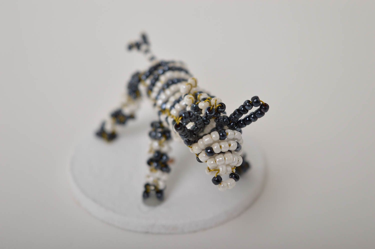 Handmade beaded figurine seed beads animal statuette decorative use only photo 3