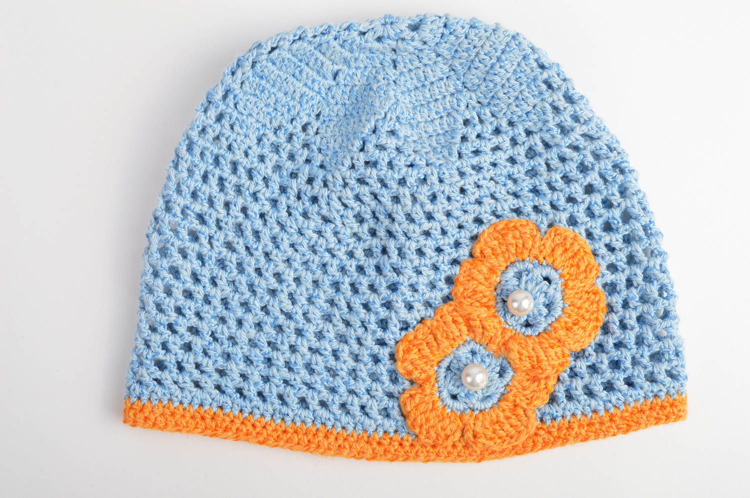 Cute crocheted cap handmade woolen hat stylish beautiful children accessory photo 3