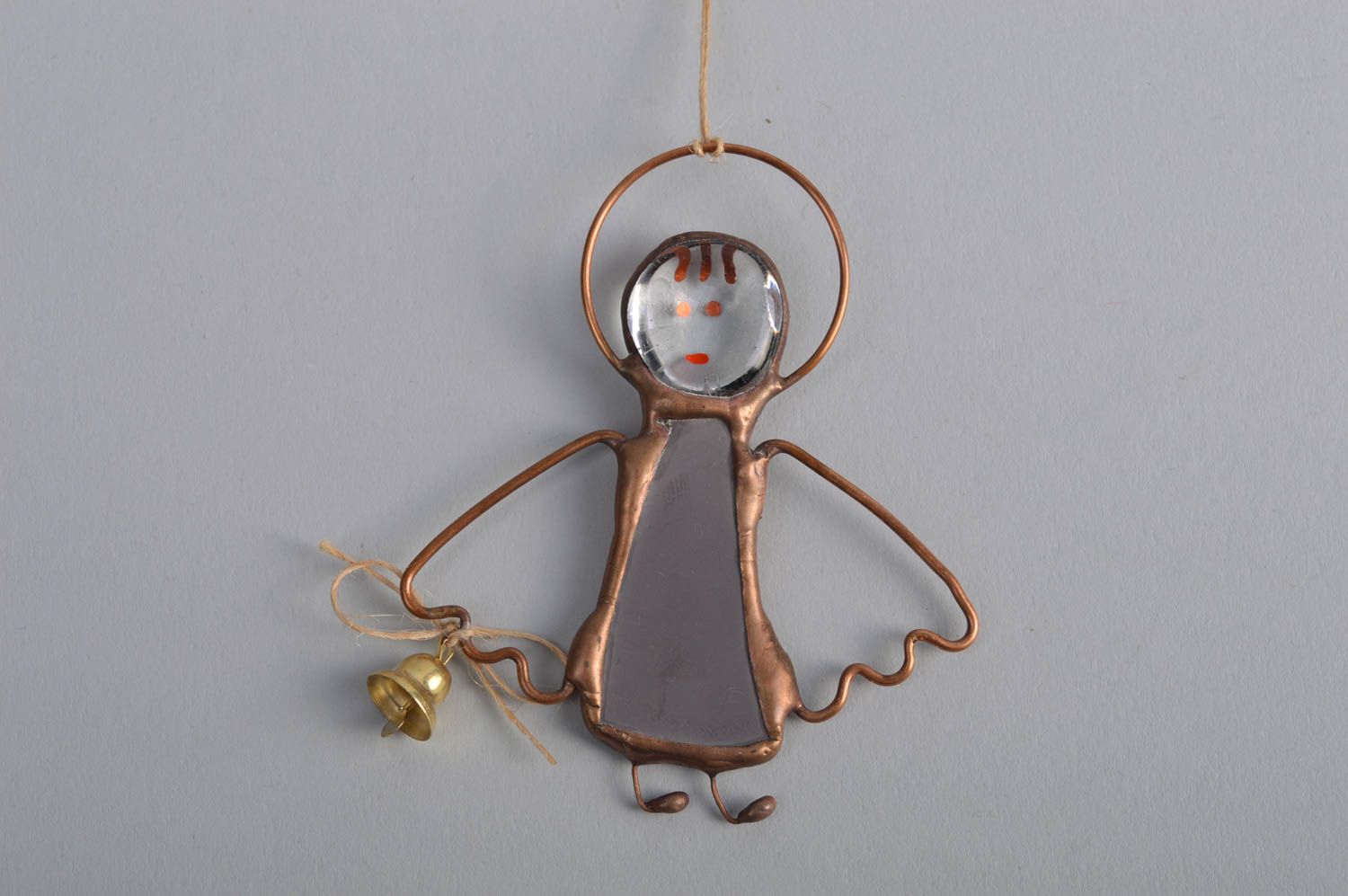 Vitrage handmade Deko Anhänger Engel aus Glas künstlerische Handarbeit schön  foto 4